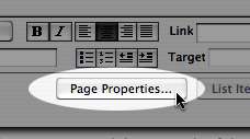 page properties button