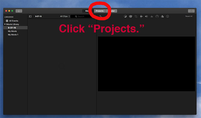 click "Projects" screenshot